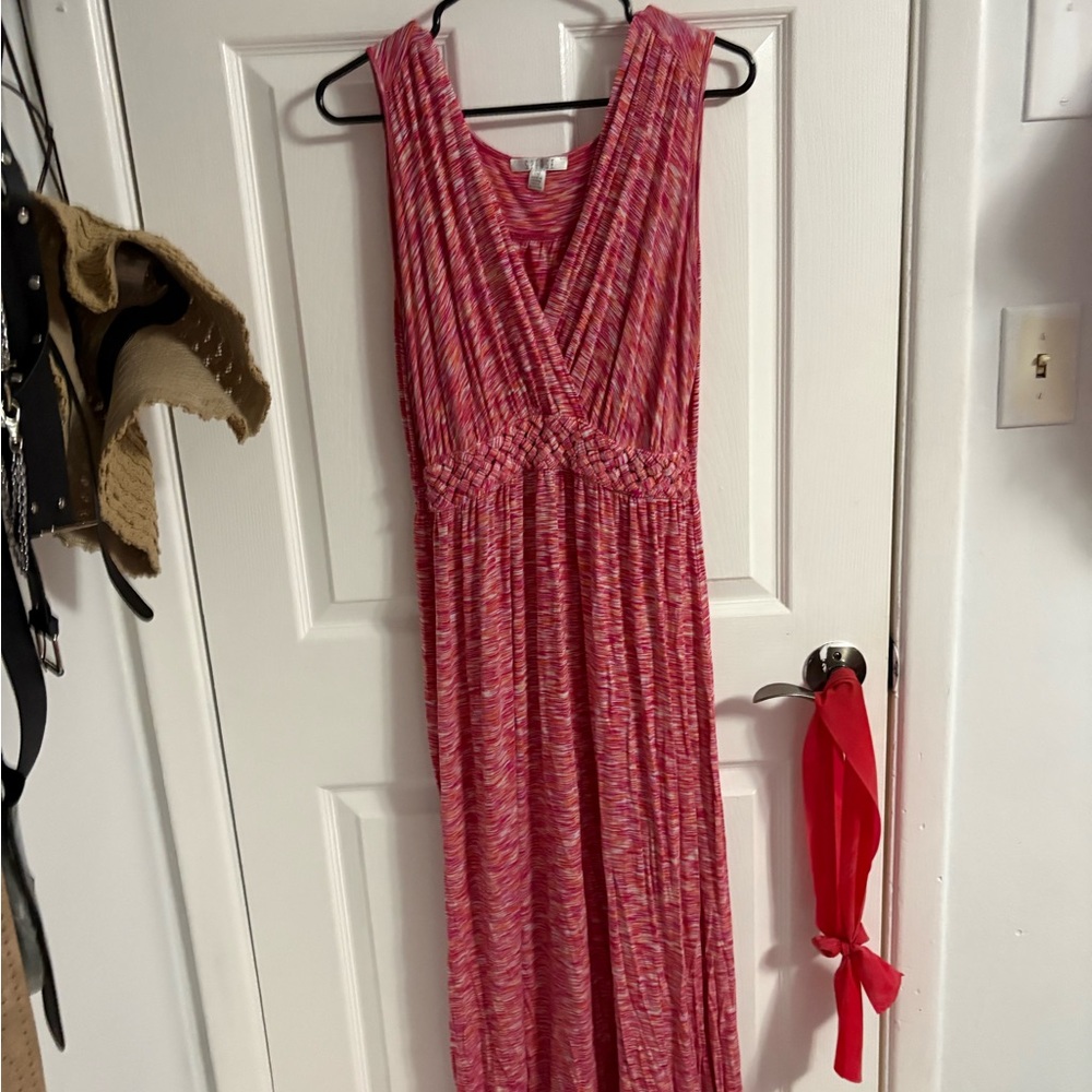 Sleeveless Pink Maxi Dress